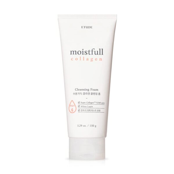 ETUDE HOUSE Moistfull Collagen Cleansing Foam 150ml (Old Version) | Facial Cleanser | Moist and bouncy bubble foam cleanser moisturizes skin | Skin Cleanser