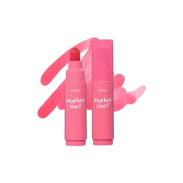 ETUDE Dear Darling Marker Tint #4 Mlik Strawberry (5g) | Hydrating & Long Lasting Lip Stain | High Pigmented Lip Maker with Easy Drawing Tip | Korean Lip Tint, Korean Makeup, Kbeauty