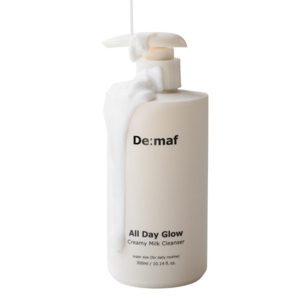 All Day Glow Creamy Milk Cleanser | Gentle Face Wash for Sensitive Skin, Korean Face Wash & Hydrating Facial Cleanser with Hyaluronic Acid, Ceramides, Panthenol (10.14 fl oz)
