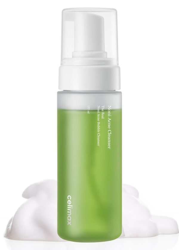 celimax Noni Acne Bubble Cleanser | Mild Formula Face Wash for Sensitive to Oily Dry Combination Skin Calming, Soothing, Exfoliating, 155ml