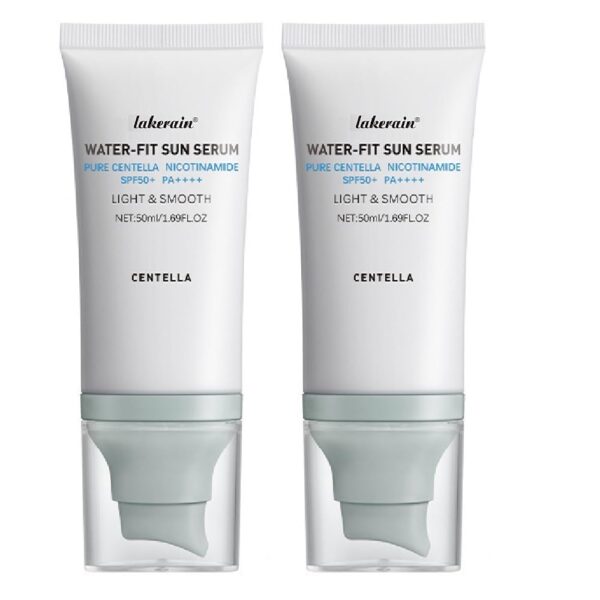2 Pcs Centella Sunscreen SPF50, Moisturizing Non-Sticky Centella Hyalu-Cica Water-Fit Sun Serum for All Skin Type and UV Defense.