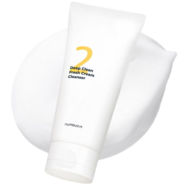 numbuzin No.2 Cleansing Foam | Deep Clean Fresh Cream Cleanser | Foam Cleanser, Gentle Exfoliation, Deep Cleansing, Natural Ingredients | Blackheads, Excess Oil, Dead Skin Cells | 4.05 fl. oz.