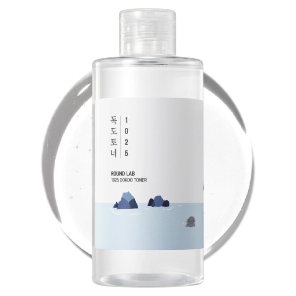 ROUND LAB 1025 Dokdo Toner 6.76 Fl Oz, Oil Control and Reduces Excess Sebum, Gentle Exfoliating Facial Toner, Deep Sea Water for Moisturization, Soft Finish Without Stickiness, Korean Skin Care