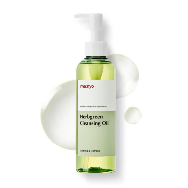 ma:nyo Herb Green Cleansing Oil 6.7 fl oz (200ml) Korean Facial Cleanser, Daily Makeup Remover for Women, Effective Cleansing Without Clogging Pores, with Artemisa, Tea Tree