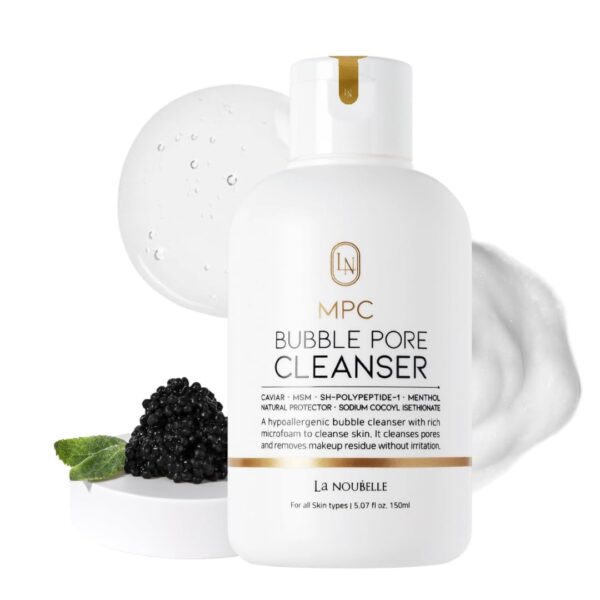 MPC Bubble Pore Cleanser, Korean Face Wash, Gentle Deep Pore Facial Cleanser with Caviar, Blackhead Makeup Remover, Pore Minimizer, Hydrating, Exfoliator, Oily, Dry Skin 5.07 fl oz