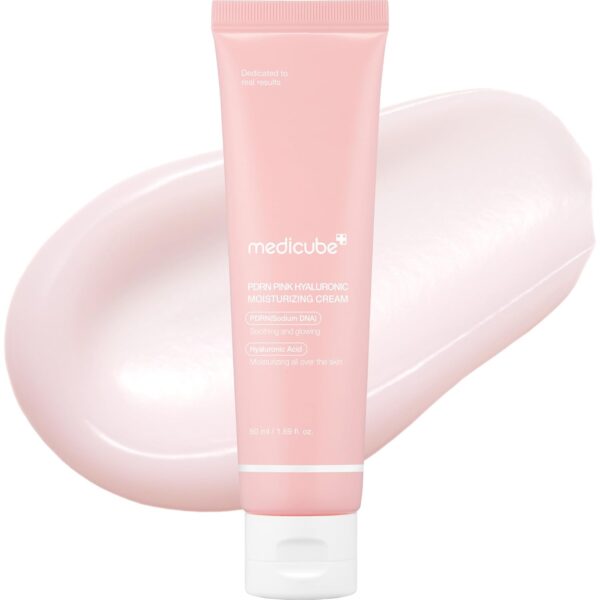 medicube Salmon DNA PDRN Pink Hyaluronic Moisturizing Cream, Pink Soothing Cream, Hyaluronic acid, Niacinamide, Hydrating & Firming, Uneven Skin Tone, Pore Care, Korean Skincare | (50ml/ 1.69 fl.oz.)