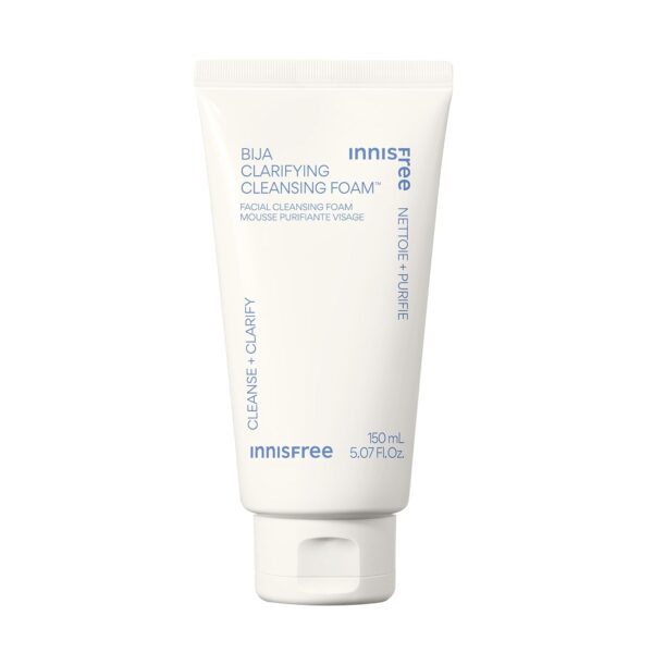 innisfree Bija Clarifying Cleansing Foam with Salicylic Acid and Castor Seed Oil, Korean Face Wash, Sulfate Free