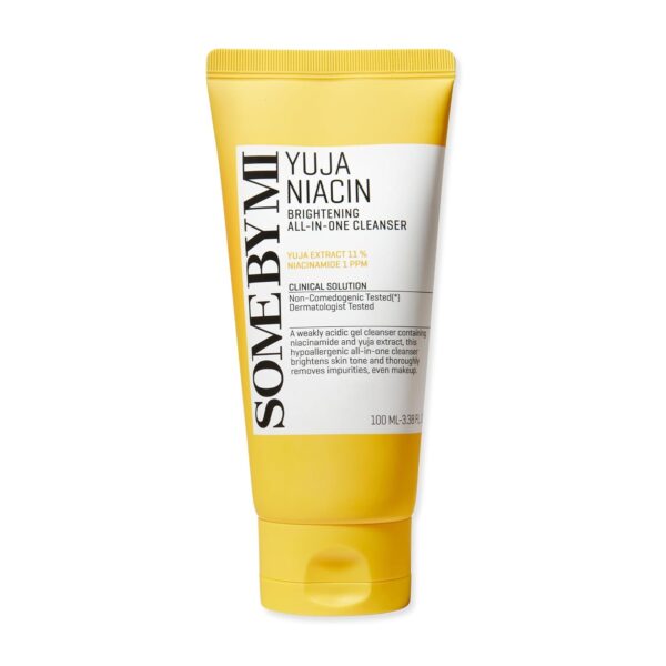 SOME BY MI Yuja Niacin Brightening All in One Cleanser - 3.38Oz, 100ml - Mild Daily Face Wash for Dull-Looking Skin - Low pH Formula with No Skin Irritation - Pore and Sebum Care - Korean Skin Care
