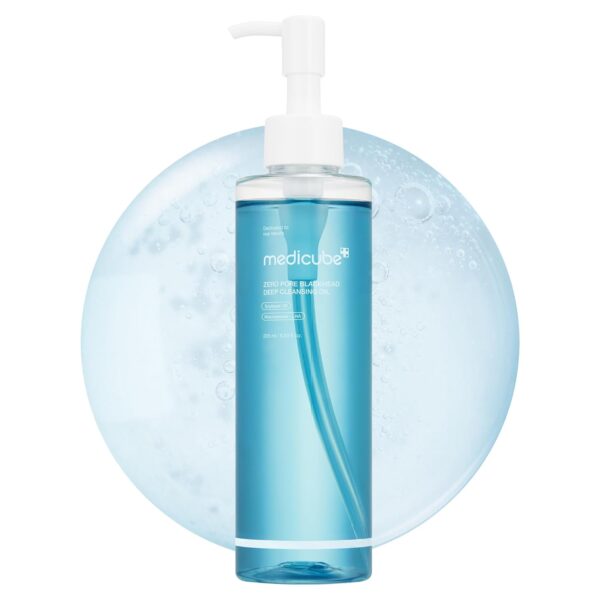 medicube Zero Pore Blackhead Deep Cleansing Oil | Makeup Remover for all skin types, Daily Moisture Facial Cleanser, Low-Irritation | Korean Skin Care (205ml / 6.93 fl.oz)
