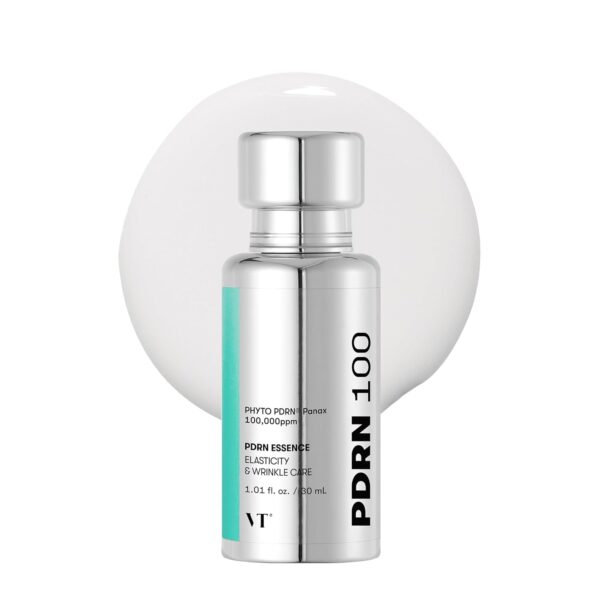 VT COSMETICS PDRN 100 Essence, Intensive Glow Serum, Vegan PDRN 100,000ppm, Skin Restoration & Recovery, Hydrating, Moisturizing, Firming, Fine Lines, Korean Skincare 1.01 fl. Oz.