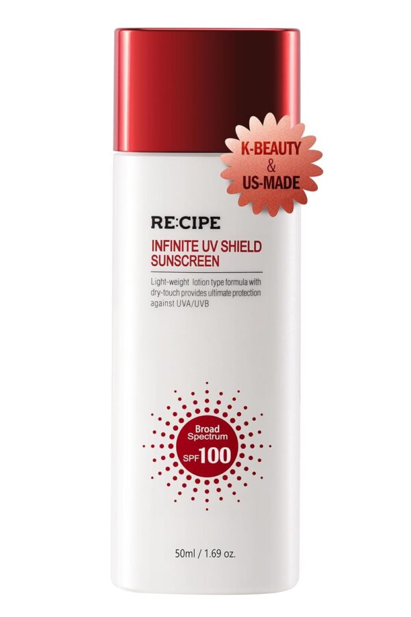 Infinite UV Shield Sunscreen, SPF 100, Korean Sunscreen, Lightweight Dry-Touch Lotion, 1.69 oz