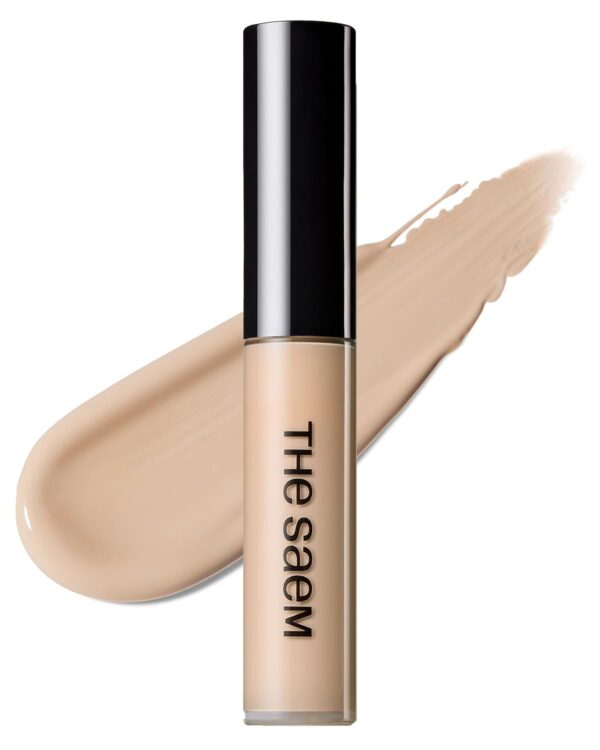 THE SAEM Cover Perfection Tip Concealer, Liquid Multi-Use Concealer, Full Coverage Makeup for Acne Dark Spots Dark Circles Hyperpigmentation and Blemishes, 0.2 fl. oz. (#1.5 Natural Beige)