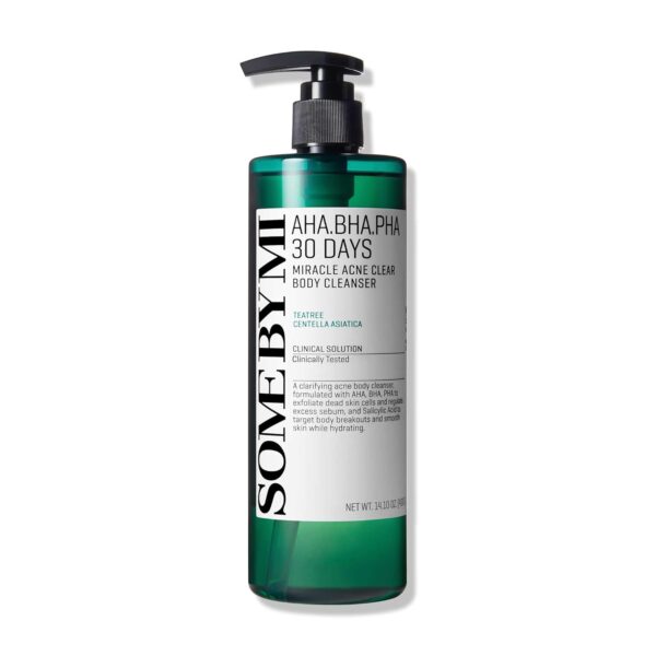 SOME BY MI AHA BHA PHA 30 Days Miracle Acne Clear Body Cleanser - 13.5oz, 400ml - Daily Exfoliating Tea Tree Acne Body Wash with Salicylic Acid - Deep Cleanses Sebum and Impurities - Korean Skin Care