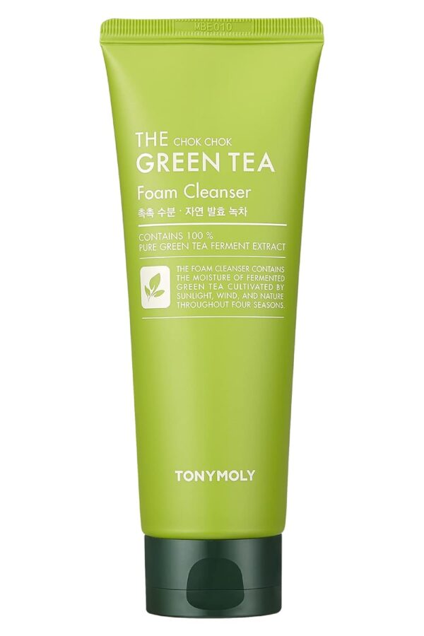TONYMOLY The Chok Chok Green Tea Foaming Facial Cleanser for Women & Men, Easter Basket Stuffers, Hydrating Face Cleanser, Korean Skincare, Green Tea Face Wash