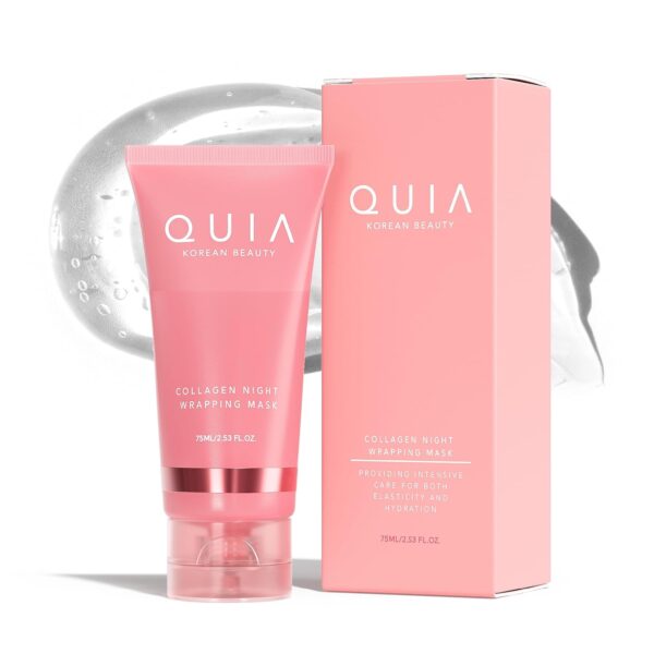 QUIA Collagen Night Wrapping Mask for Glass Skin – Korean Skincare for Hydrated, Radiant Skin – Overnight Firming & Hydration – Easy Peel-Off Formula, Dermatologist-Tested- For All Skin Types