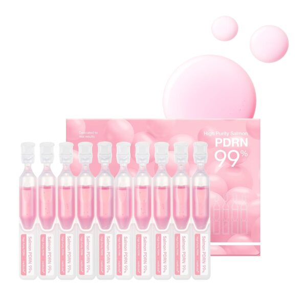 medicube Salmon DNA PDRN Pink One Day Serum | 99% Salmon DNA PDRN Intensive Ampoule, Collagen, Glutathione, Hyaluronic Acid - Improves skin radiance | Korean skincare 0.05 fl.oz x 10e
