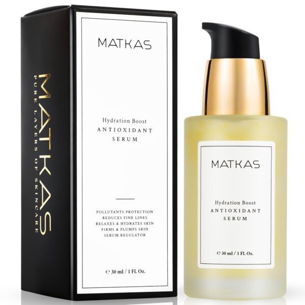 MATKAS Korean Hydration Boost Antioxidant Serum for Face 1 Fl. Oz, Gentle 2% Pure Niacinamide Serum Korean Skincare, Hyaluronic Acid and Niacinamide Pore Minimizer Treatment for Oily Skin, Dark Spots