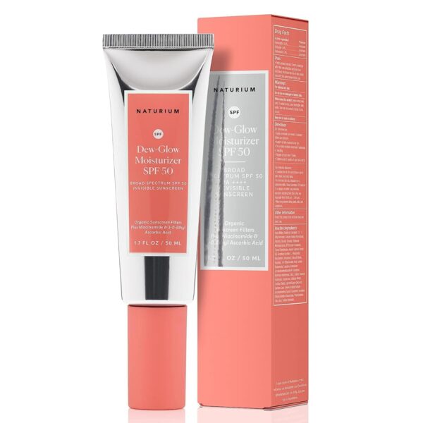 Naturium Dew-Glow Moisturizer SPF 50 PA++++, Daily Moisturizing Sunscreen & Face Primer, Skin Protector with Dewy Finish, 1.7 oz