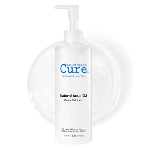 Cure by Toyo | Aqua Gel Gentle Exfoliator | Clear and Softer Skin | Non-Abrasive Face and Body Cleanser | Sensitive Skin | Big Size 8.82oz