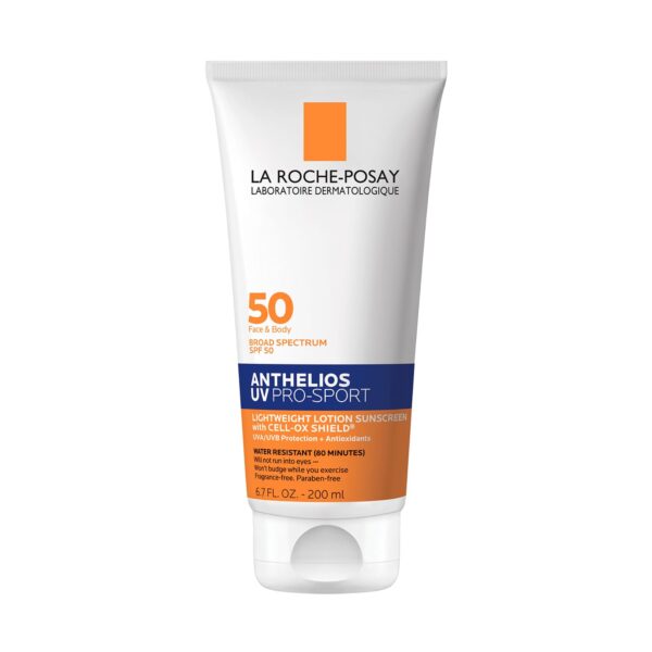 La Roche Posay Anthelios UV Pro-Sport Sunscreen SPF 50, Daily Sunscreen for Body & Face with Vitamin B5 and Vitamin E, Broad Spectrum Invisible SPF Protection, Water Resistant, Non Greasy