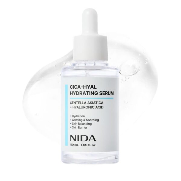 NIDA CICA-HYAL Hydrating Serum | Centella Asiatica, Hyaluronic Acid | Hydration, Calming & Soothing, Skin Balancing, Skin Barrier | 1.69 fl. oz., 50ml