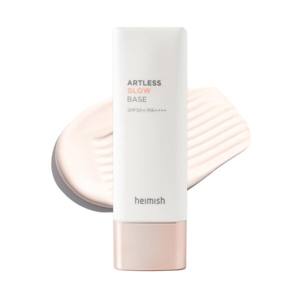 HEIMISH Artless Glow Base, Multipurpose Makeup Base, Primer, Highlighter, Tone Up Sunscreen for face, Lightweight, Non-greasy, Hydrating, Natural Finish with SPF 50+ PA++++, 1.4fl.oz/40ml