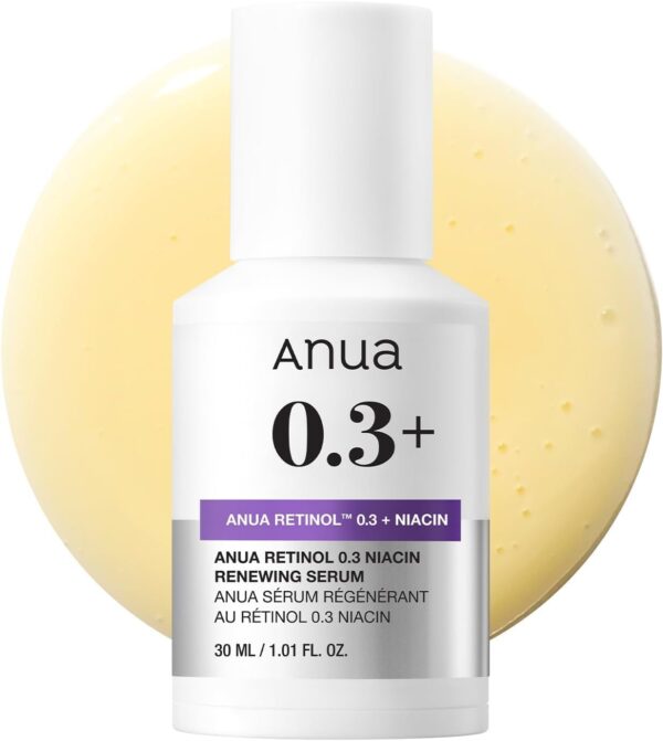 Anua Retinol Serum for Anti-Aging, Textured skin | 0.11% Retinol, 5% Niacinamide, 20+Soothing Ingredients Gentle for Beginner (30ml /1.01 fl.oz.)