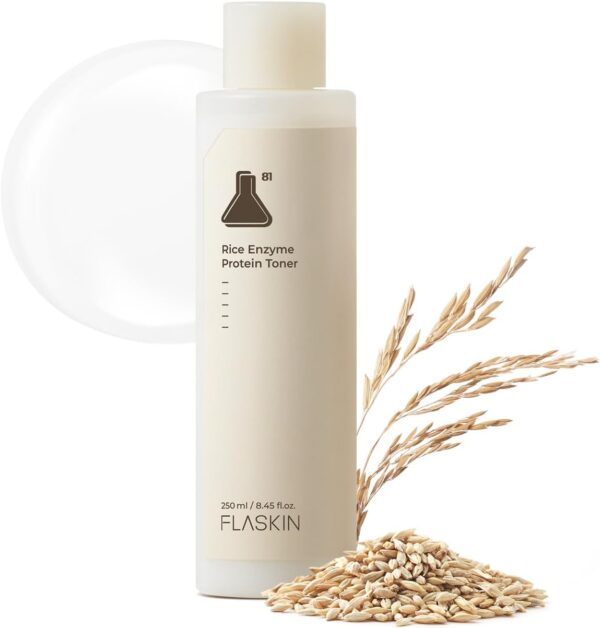 Milky Toner | Rice Enzyme Protein Toner | Skin Barrier Support, Hydration, Glow, Brightening | Oat and Rice Extract, Ceramide, Niacinamide | Dry, Flaky Skin | Korean Skincare | 8.5 fl.oz.