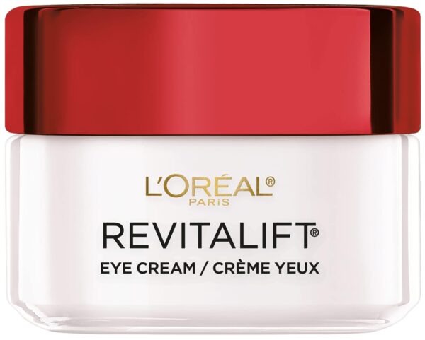 L'Oreal Paris Skincare Revitalift Anti-Wrinkle and Firming Eye Cream with Pro Retinol, Treatment to Reduce Dark Circles, Fragrance Free, 0.5 oz.
