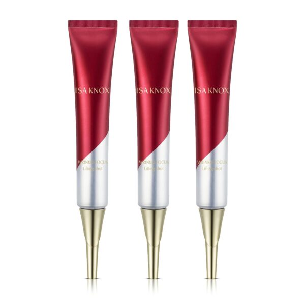 ISA KNOX Wrinkle Focus Shot - Wrinkle Cream Set. Powerful Moisturizer for Fine Lines, Elasticity Strengthening Serum for Face and Neck, 3.1 fl oz, Pack of 3
