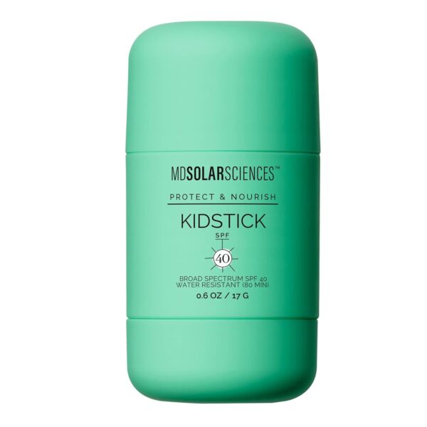 MDSolarSciences Kidstick Kids Mineral Sunscreen Stick SPF 40, Broad Spectrum UVA/UVB, Water-Resistant, Hypoallergenic, Fragrance-Free, Zinc Oxide Sunscreen for Face and Body, 0.6 oz