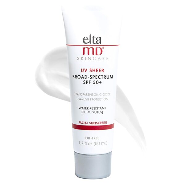 EltaMD UV Sheer Face Sunscreen, SPF 50+ No White Cast Sunscreen for Face and Body, Zinc Oxide Sunscreen Formula