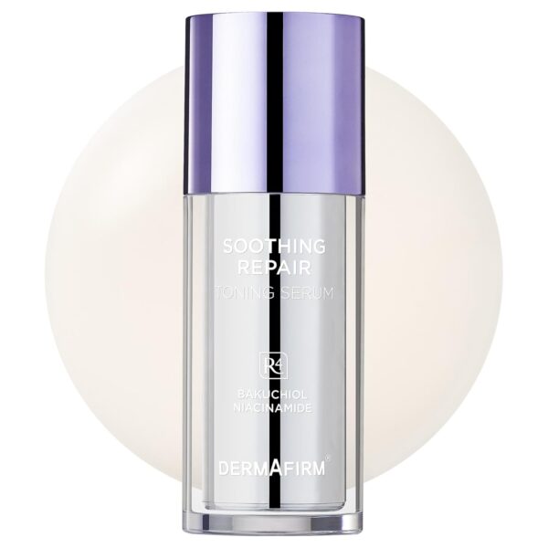 DERMAFIRM Soothing Repair Toning Serum R4 | Korean Bakuchiol Face Serum w/Niacinamide & Peptides | Calming and Correcting Facial Serum | No Animal Trials No Parabens 1.01 fl oz