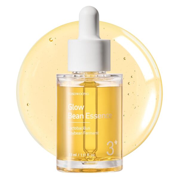 Glow Bean Essence, 31,025ppm Soybean Ferment Extract, Glass Skin, Exfoliating, Hydrating, Radiant, Moisturizer, Barrier, Face Serum, Korean Skin Care, 33ml / 1.11 fl. oz.