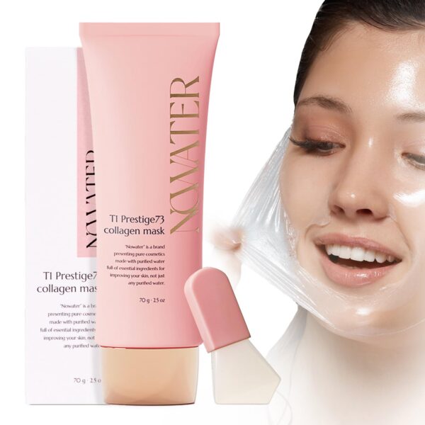 NOWATER Collagen Wrapping Mask, Elasticity Improving, Hydrating, Firming - Hydrolyzed Collagen & Peptide, Glass Skin Peel Off Mask, Korean Skincare for Face (2.4 fl.oz)