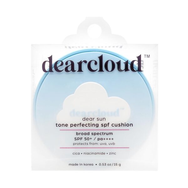 Dear Sun Perfecting SPF Cushion – Color Adapting Sunscreen, Korean Sunscreen SPF 50+ (.53 oz)