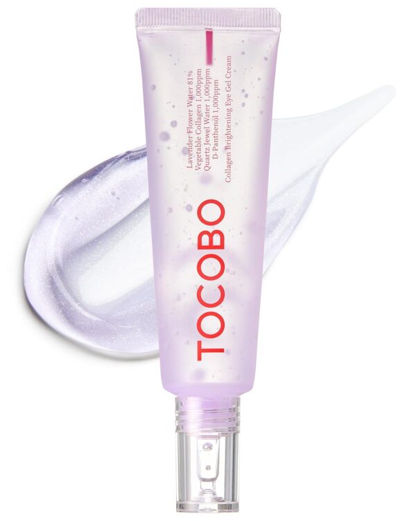 TOCOBO] Collagen Brightening Eye Gel Cream | Quartz Water, Lavender Water Extract, Brightening Eye Care, Eye Lifting | Vegan, Collagen Eye cream, 1 Ounce (Pack of 1), 1 Ounce