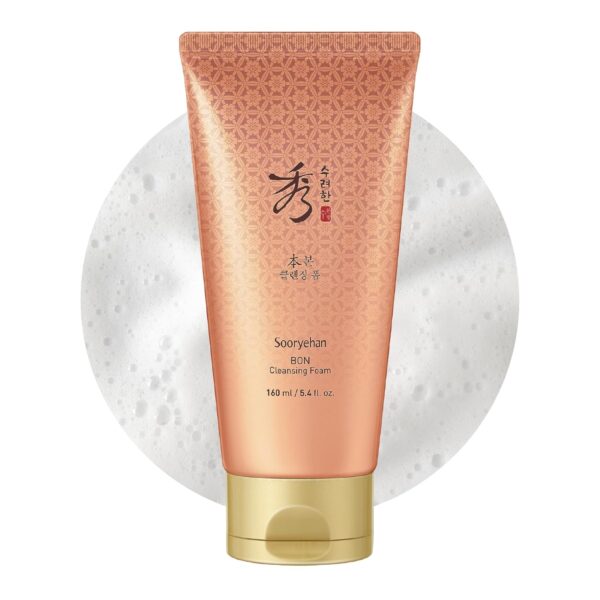Sooryehan Bon Cleansing Foam (5.4fl oz) - Korean Skincare Herbal Ginseng Cleanser for Hydration & vitality, Reduces Tightness & Dullness. with Jinseng Soapberry™ & Ginseng Bonchodan