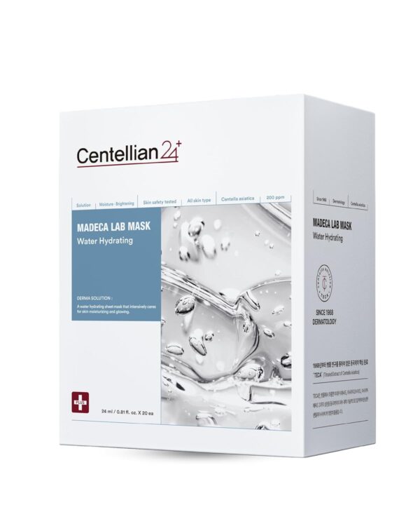 CENTELLIAN 24 Madeca Mask (Water Hydrating, 20pc) - Face Mask Sheet for Deep Hydration, Sun Damage with Centella Asiatica, TECA, Niacinamide, Ceramide. Korean Skin Care for Men Women by Dongkook