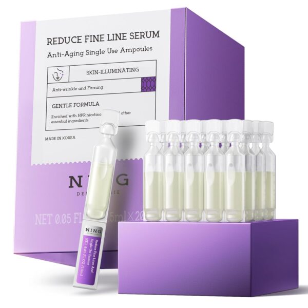 Retinol Serum for Face: Single-Use Peptides Serum for Wrinkles, Anti-Aging Ampoules, Reduce Fine Line Vials, Moisturizing Tubes with Niacinamide | Korean Skincare 0.05 fl.oz x 20e
