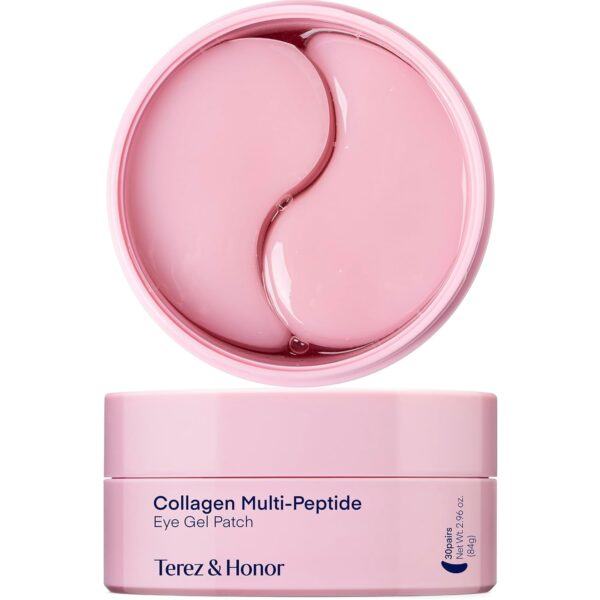 Peptide Collagen Under Eye Patches: Hydrogel Mask for Puffy Eyes Dark Circles Wrinkles Undereye Bags Fine Lines & Smile Lines - Korean Skin Care Deep Hydrating & Firming Eye Treatment, 30 Pairs