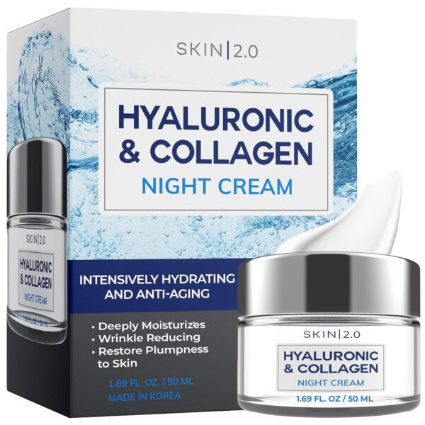 Korean Hyaluronic Acid & Collagen Face Moisturizer - Dermatologist Tested, Ultra Hydrating, Anti-Aging, Clean Beauty, Cruelty-Free Korean Skincare for All Skin Types - 1.69 Fl oz